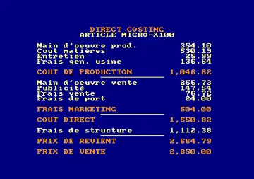 Manager (F) (1985) screen shot game playing